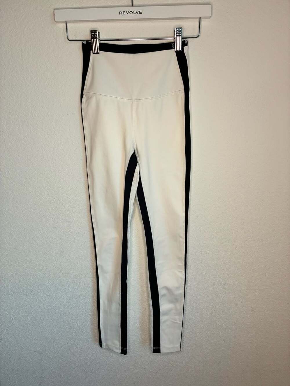 Splits59 Clare High-Waist Side Stripe Leggings White Black Size XS